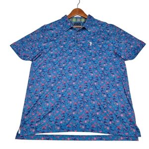 William Murray Chicas N Floritas AOP Floral Bikini Golf Polo Shirt, Men's Sz L